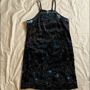 NWT Anthropologie Moulinette Soeurs Velet Mini Dress Beaded Skirt Size 6P